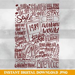 Taylor Swift Style Doodle Art Bundle  PNG for Shirt, PNG Sublimation Download, Digital Instant D15202309259.jpg