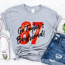 Go Taylors Boyfriend Shirt Comfort Colors, Travis and Taylor, Taylors Version Shirt, Trendy Oversized Shirt for Football