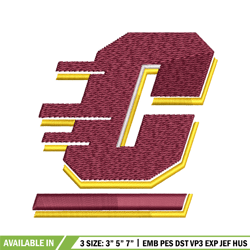 Central Michigan Chippewas embroidery design, Central Michigan Chippewas embroidery, logo embroidery, NCAA embroidery.