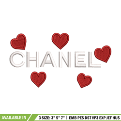 Chanel heart embroidery design, Chanel embroidery, Embroidery file, Embroidery shirt, Emb design, Digital download