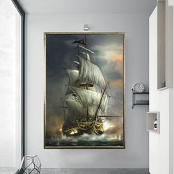 Ship Canvas Wall Art, Pirates Ship Wall Art, Sailing Wall Art, Napoleon Ship Wall Art, Sailing Ship Wall Art