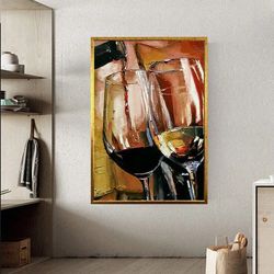 Wine Canvas Wall Art, Wine Barrel Bottle Wall Art, Print On Canvas, Wine Barrel Decor, Ready To Hang Home Decor