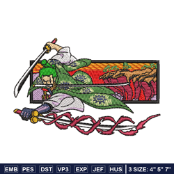 Zoro sword embroidery design, One piece embroidery, Anime design, Embroidery shirt, Embroidery file, Digital download