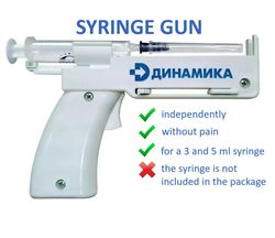 Syringe gun Dynamics Medical reusable device for injections, syringes 3 ml and 5 ml