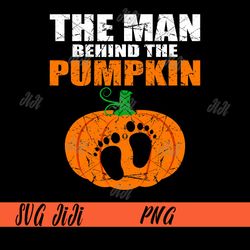 The man Behind THe Pumpkin PNG, Pregnant Halloween PNG, Halloween Pumpkin PNG