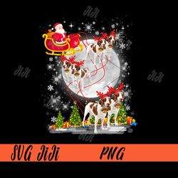 Xmas Lighting Tree Santa Riding Brittany Spaniel Christmas Long PNG, Christmas Santa Dog PNG, Merry Christmas PNG