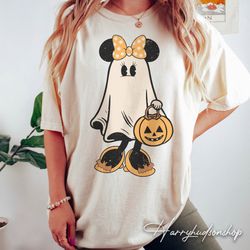 Comfort Colors Minnie Ghost Halloween Shirt, Retro Minnie Spooky Season Shirt, Mickey's Not So Scary Halloween Shirt, Ha