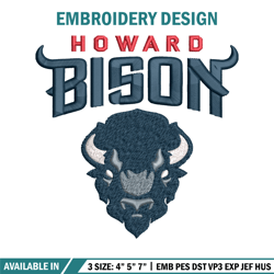 Howard Bison embroidery design, Howard Bison embroidery, logo Sport, Sport embroidery, NCAA embroidery.
