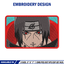 Itachi rectangle embroidery design, Naruto embroidery, logo design, anime design, anime shirt, Digital download