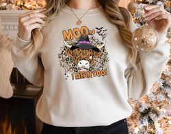 Boo Ghost Cow Halloween Sweatshirt, Moo I Mean Boo Sweatshirt, Funny Cow Sweatshirt, Funny Halloween Gifts, Halloween Sh