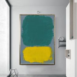 Mark Rothko Green And Yellow Canvas Print, Mark Rothko Style Abstract Decor, Mark Rothko Wall Art, Ready-To-Hang Abstrac