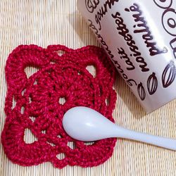 Crochet square coaster pdf pattern