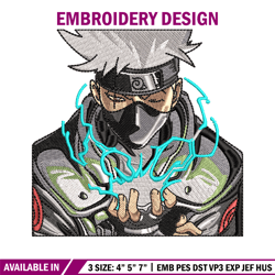 Kakashi chidori embroidery design, Naruto embroidery, Anime design, Embroidery shirt,Embroidery file,Digital download