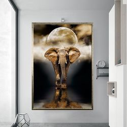 Elephant Wall Art, Elephant Canvas, Elephant Poster, Elephant Photo Print, Modern Wall Art, Extra Large Canvas, Nature P