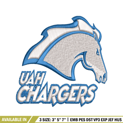 Alabama Huntsville Chargers embroidery design, Alabama Huntsville Chargers embroidery, Sport embroidery, NCAA embroidery
