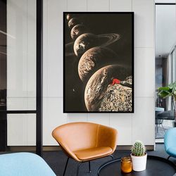 moon phases print, lunar eclipse wall art, moon phases canvas, moon canvas art, lunar eclipse style, space canvas art ,