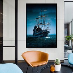 Ship Landscape Canvas Print, Home And Office Decoration, Sailing Ship Canvas Print, Ship Canvas Print, Ready To Hang Dec