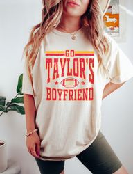 Go Taylor's Boyfriend Short-Sleeve Unisex T-Shirt, Swiftie Kelce 87 Tee, Travis Kelce and Taylor Swift Shirt, Chiefs Gam
