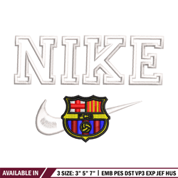 Barcelona nike embroidery design, Football embroidery, Embroidery file, Embroidery shirt, Nike design,Digital download