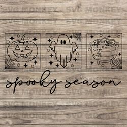 Vintage Spooky Season Pumpkin Ghost Witch SVG Digital File SVG EPS DXF PNG