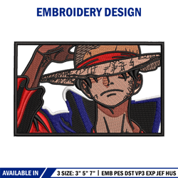 Luffy cool box embroidery design, One piece embroidery, Embroidery file, Embroidery shirt, Emb design, Digital download