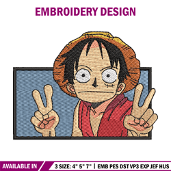 Luffy funny embroidery design, One piece embroidery, Anime design, Embroidery shirt, Embroidery file, Digital download