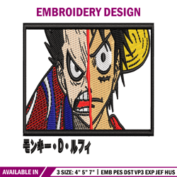 Luffy gear 4 X Luffy embroidery design, one piece embroidery, anime design, embroidery file, Digital download.