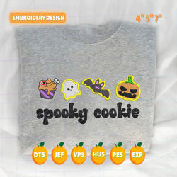Stay Spooky Halloween Embroidery Design, Sugar Cookie Embroidery Machine Design,  Spooky Cookie Embroidery Design