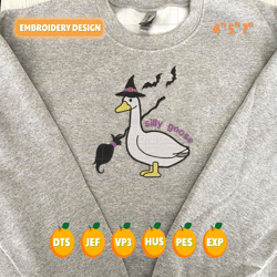Honkus Ponkus Embroidery Design, Silly Goose On The Loose Embroidery Machine Design, Spooky Goose Embroidery Design