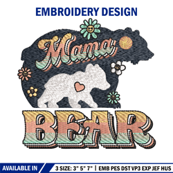 Mama bear embroidery design, Halloween embroidery, Embroidery file, Embroidery shirt, Emb design, Digital download
