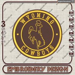 NCAA Logo Embroidery Files, NCAA Wyoming Cowboys Embroidery Designs, Wyoming Cowboys Machine Embroidery Designs