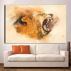 African Lion Canvas Print, Glorious Lion Canvas Set, Interior Design, Lion Print, Lion Home art Room Decoration, Photo G