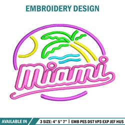 Miami logo embroidery design, Miami logo embroidery, logo design, Embroidery file, logo shirt, Instant download.