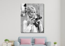 Bridget Bardot Art,Bridget Bardot Wall Art,Brigitte Bardot Poster,Brigitte Bardot Canvas,Black & White Print,Fashion Art