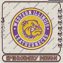 NCAA Logo Embroidery Files, NCAA WIU Embroidery Designs, Western Illinois Leathernecks Machine Embroidery Designs