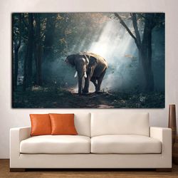 elephant canvas wall artsalone elephant artsjungle and elephant canvaselephant canvasanimal canvas arttropical jungle ar