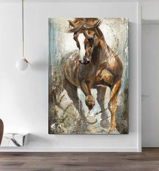 Horse Painting Modern Large Canvas ,Horse Poster,Wall Decor,Home Decor,Canvas Art Prints, Animals Canvas, Wall Poster,Ca