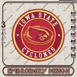 NCAA Logo Embroidery Files, NCAA Iowa State Cyclones Embroidery Designs, Iowa State Cyclones Machine Embroidery Designs