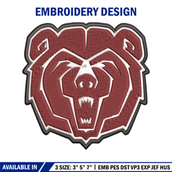 Missouri State Bears embroidery, Missouri State Bears embroidery, Football embroidery, Sport embroidery, NCAA embroidery