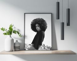 Afro Hair Style Women Hairstyle African Black and White Photography Poster Print.jpg