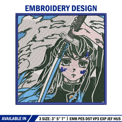 Muichiro embroidery design, Muichiro embroidery, Embroidery shirt, Embroidery file, Anime design, Digital download
