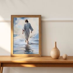 Jesus Walking on Water, Jesus Art, Bible Art, Bible Wall Art, Christian Faith, Christian Home Decor Print, DIGITAL PRINT