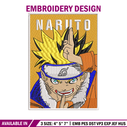 Naruto poster embroidery design, Naruto embroidery, embroidery file, anime design, anime shirt, Digital download