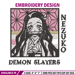 Nezuko frame embroidery design, Nezuko embroidery, Embroidery shirt, Embroidery file, Anime design, Digital download