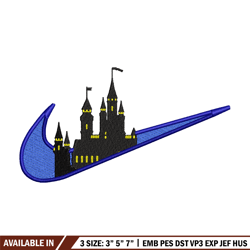 Castle Nike embroidery design, Castle embroidery, nike design, embroidery file, logo shirt, Digital download