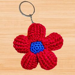 Crochet 3d flower keychain Pdf Pattern