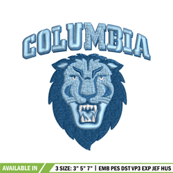 Columbia Lions embroidery design, Columbia Lions embroidery, logo Sport, Sport embroidery, NCAA embroidery.