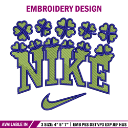 Nike flower green embroidery design, Flower embroidery, Nike design, Embroidery shirt, Embroidery file, Digital download