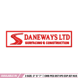 Daneways logo embroidery design, Daneways logo embroidery, logo design, Embroidery shirt, logo shirt, Instant download