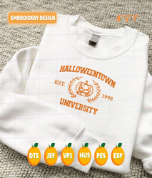Halloweentown University Embroidery Machine Design, Scary Pumpkin Face Embroidery Design, Spooky Halloween Embroidery File